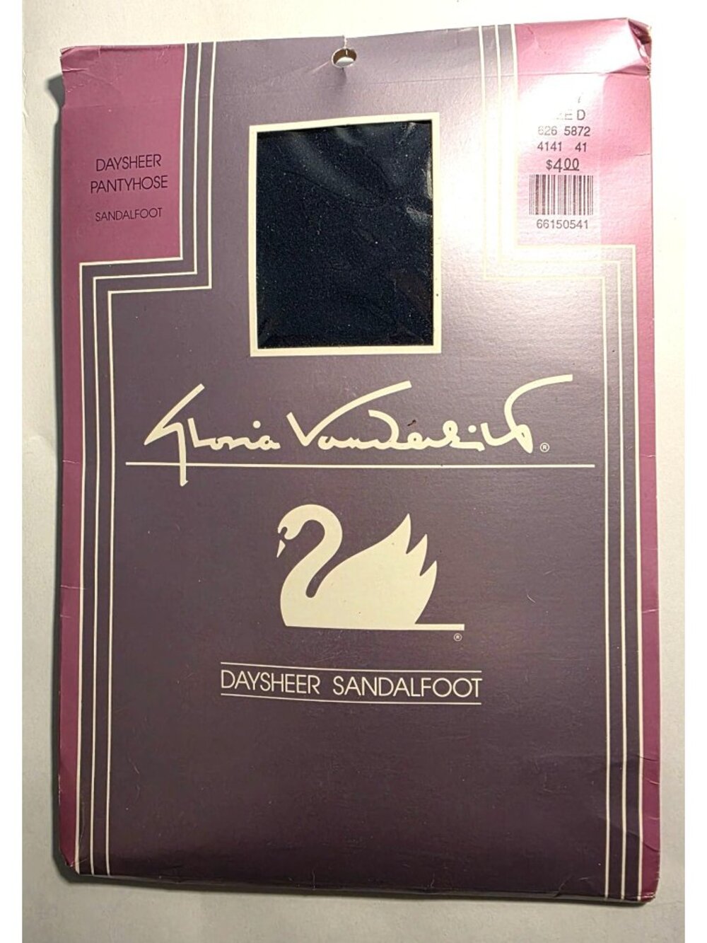 Pantyhose Navy Daysheer Sandalfoot Size D Flat Knit Nylon Gloria Vanderbilt